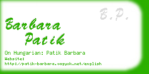 barbara patik business card